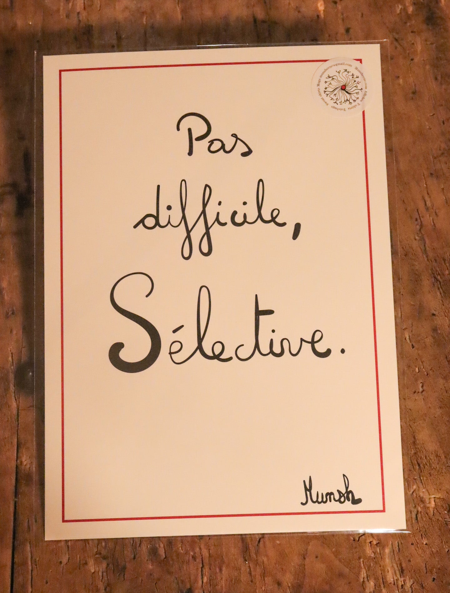 Affiche A4 Pas difficile , sélective