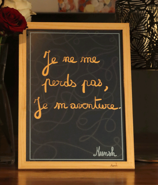 Affiche A4 je ne me perds pas, je m'aventure