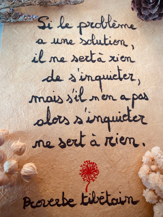 Cadre bois : "Si le problème a une solution..."