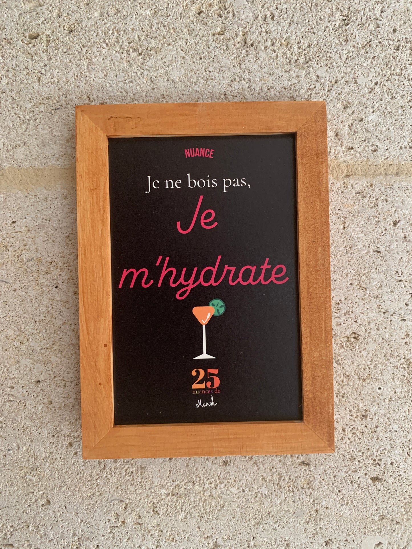 Carte nuance "Je ne bois pas, je m'hydrate"