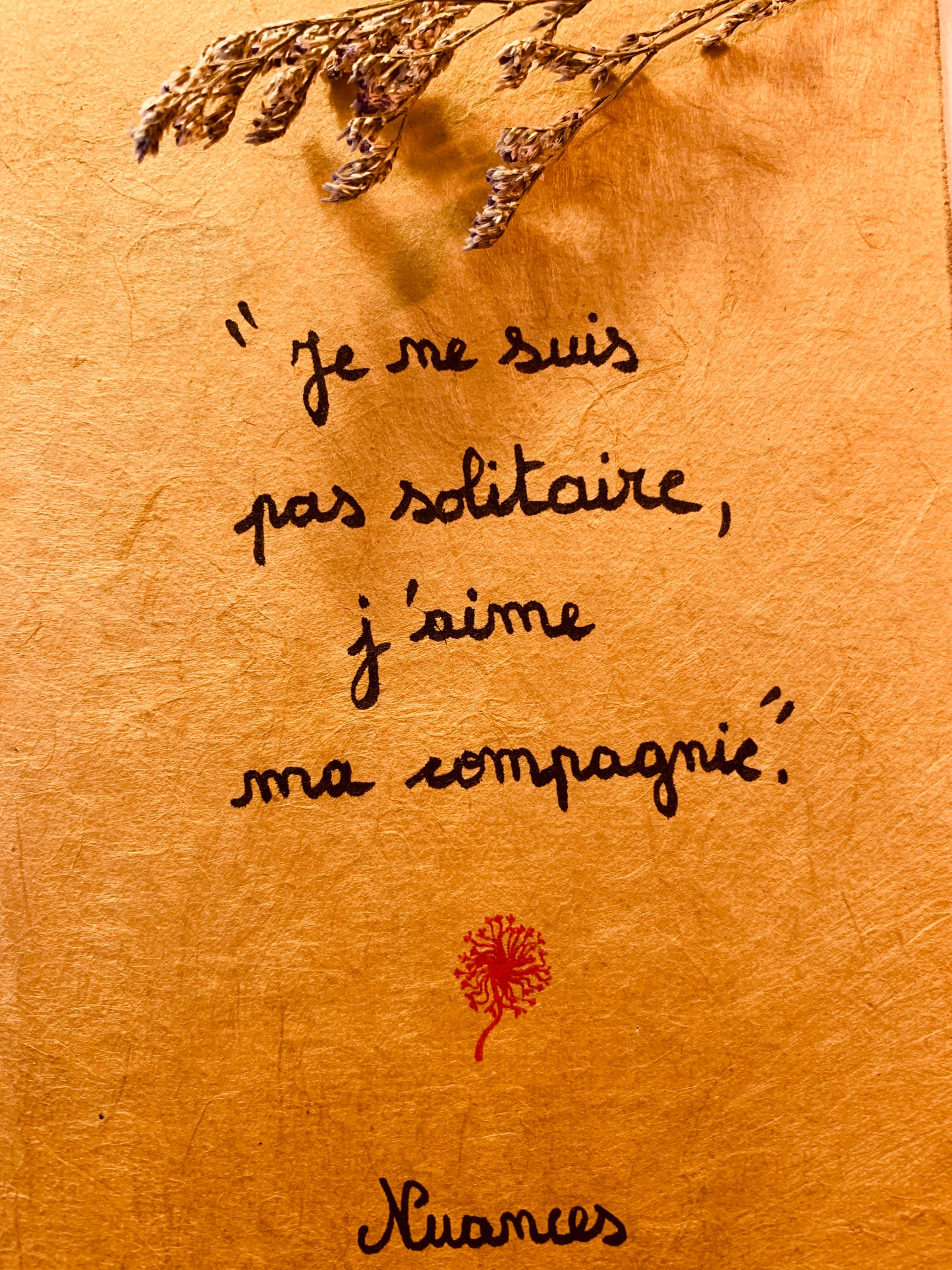 Cadre en bois : "Je ne suis pas solitaire, j'aime ma compagnie"