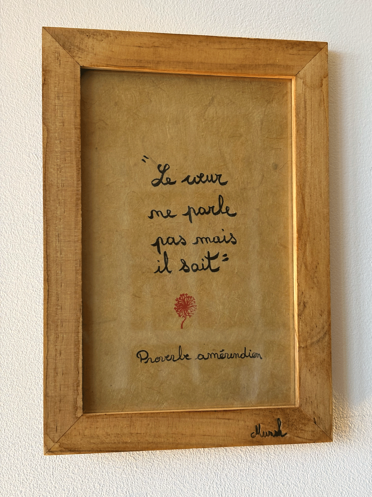 Cadre amour : "Le coeur ne parle pas mais il sait"