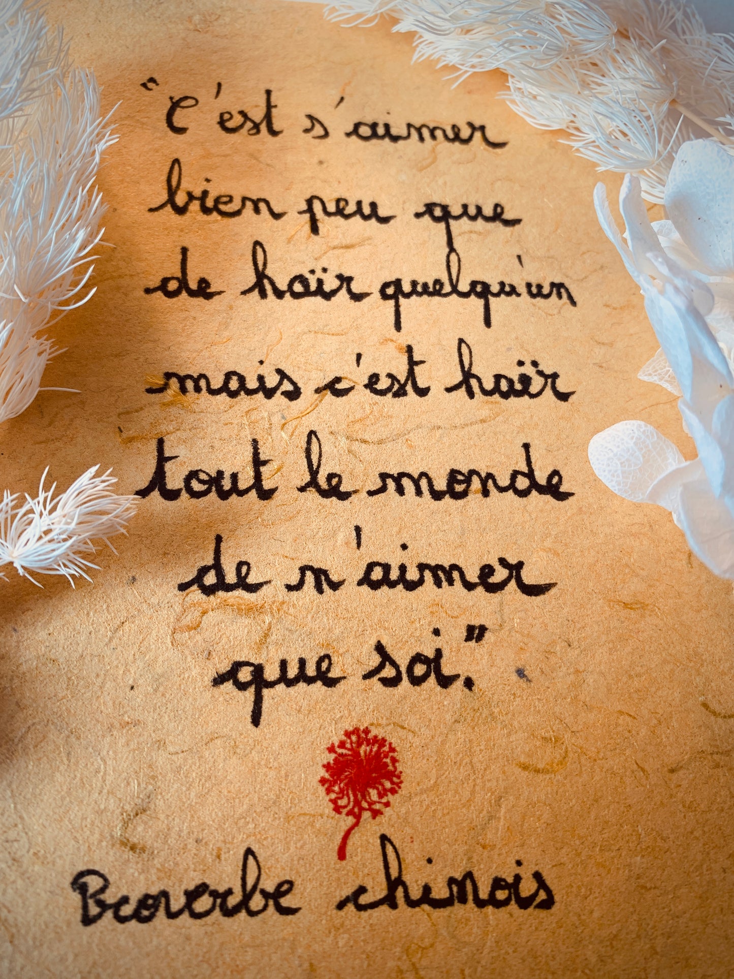 Cadre en bois : C'est s'aimer bien peu que de haïr quelqu'un..."
