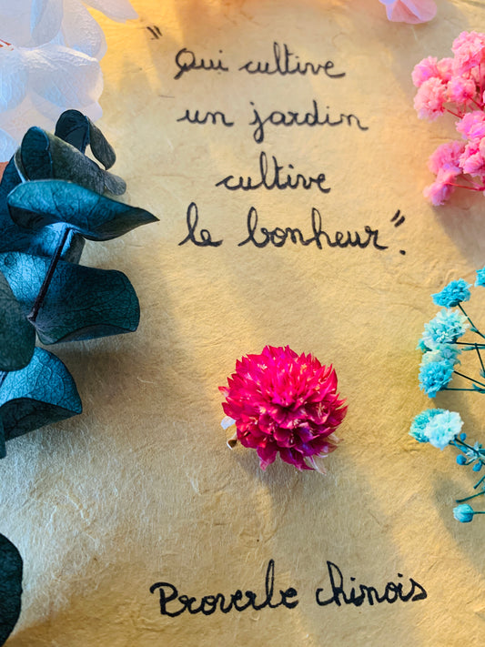 Cadre en bois : " Qui cultive un jardin cultive le bonheur "