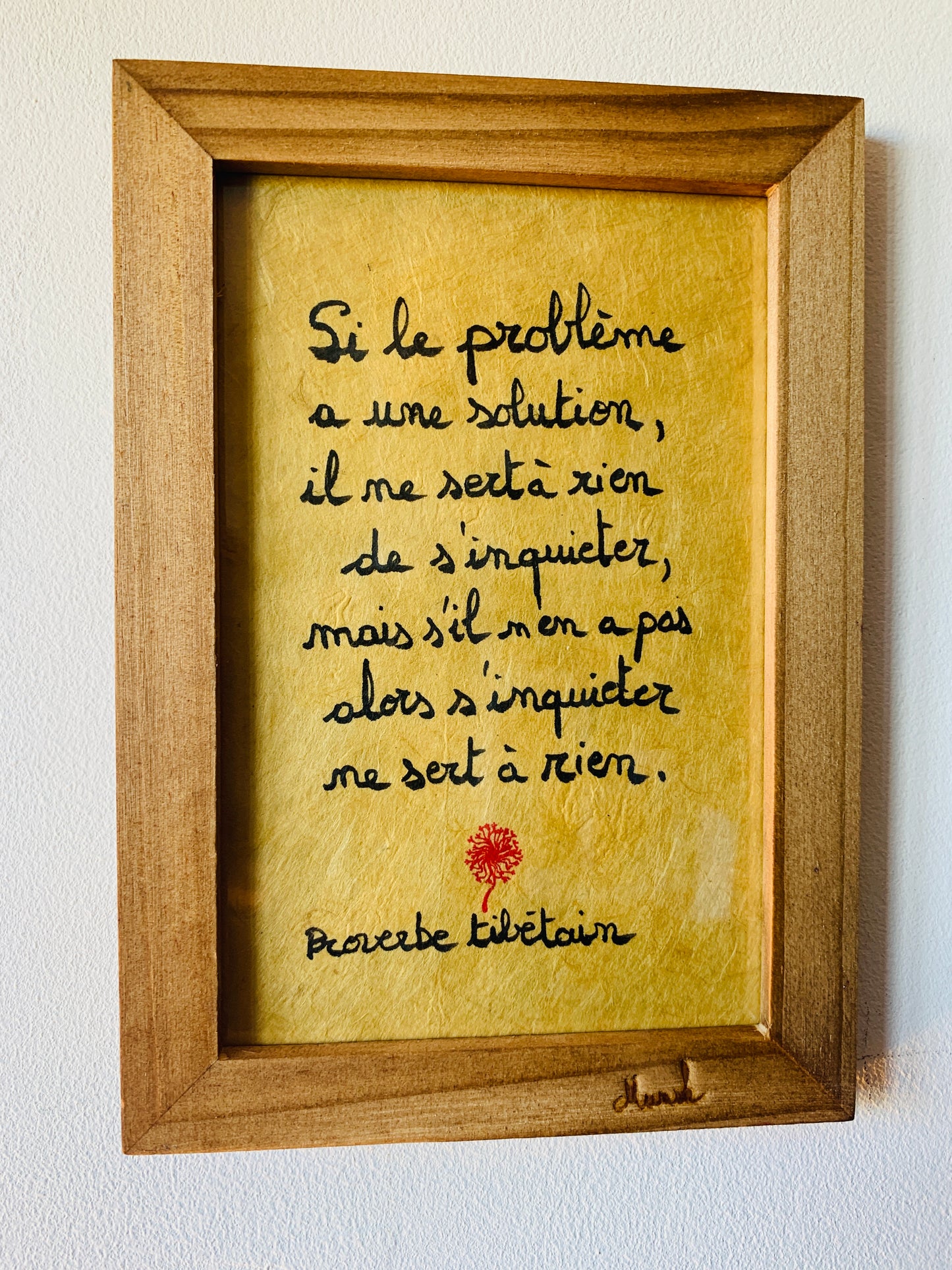 Cadre bois : "Si le problème a une solution..."