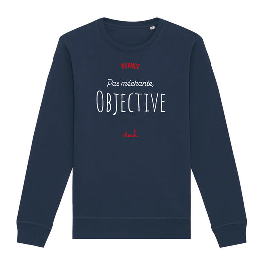 Sweat-shirt bleu marine Pas méchante, objective